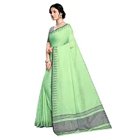 VASTRA-Factory Store BANARASI LINEN LIGHT GREEN SAREE COMES WITH LINEN SILVER BUTTA DESIGN-thumb1