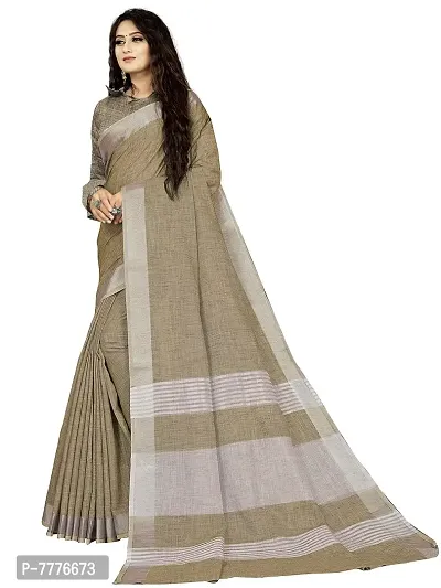 Women's Banarasi Silk Blend Saree With Blouse Piece (YDJSB98_Grey)-thumb2