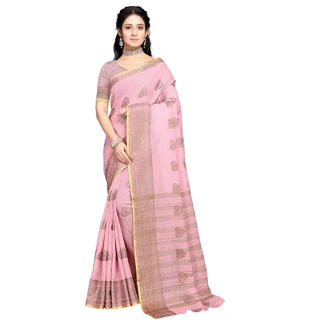 this is new VASTRA-Factory Store BANARASI LINEN SAREE COMES WITH LINEN BUTTA DESIGN