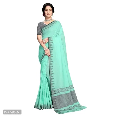 VASTRA - Factory Store Latest Trendy Design Woman Designer Cotton New Linen Women Saree (Green)-thumb0