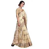 this is new VASTRA-Factory Store BANARASI LINEN gold SAREE COMES WITH LINEN SILVER BUTTA DESIGN-thumb1