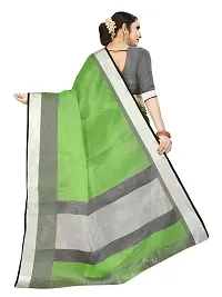 VASTRA Women's Banarasi Silk Saree With Un-stitched Blouse (Green)-thumb2