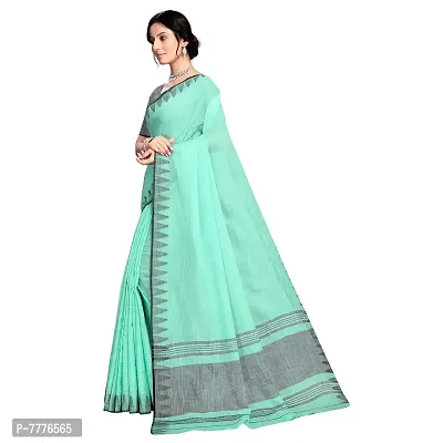 VASTRA - Factory Store Latest Trendy Design Woman Designer Cotton New Linen Women Saree (Green)-thumb2