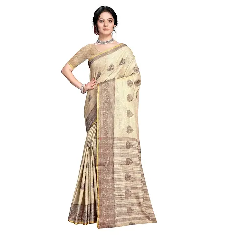 VASTRA-Factory Store BANARASI LINEN SAREE COMES WITH LINEN BUTTA DESIGN