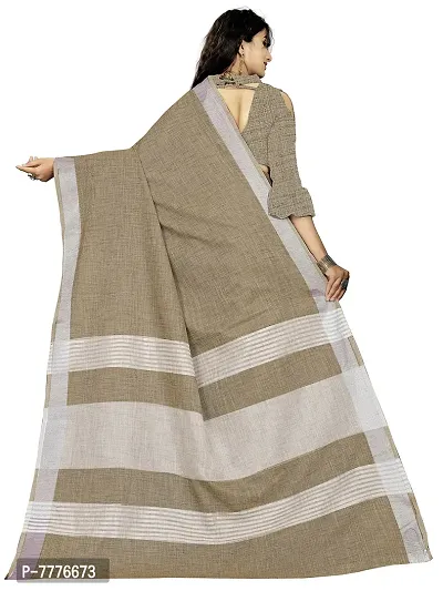 Women's Banarasi Silk Blend Saree With Blouse Piece (YDJSB98_Grey)-thumb3