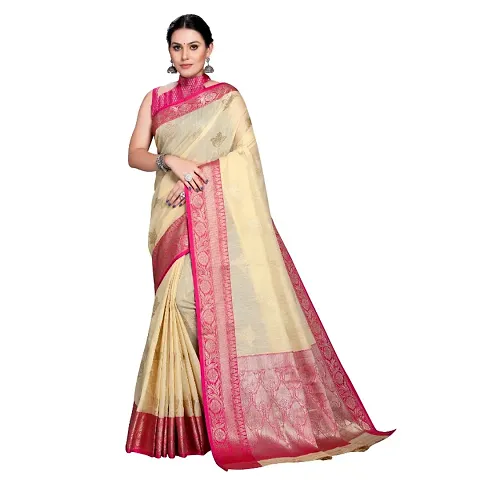 Alluring Linen Saree with Blouse piece 