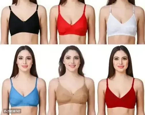 Stylish  Multicoloured Padded Bras For Women PACK OF 6