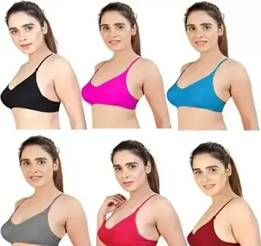 Classic Blend Solid Bras for Women, Pack of