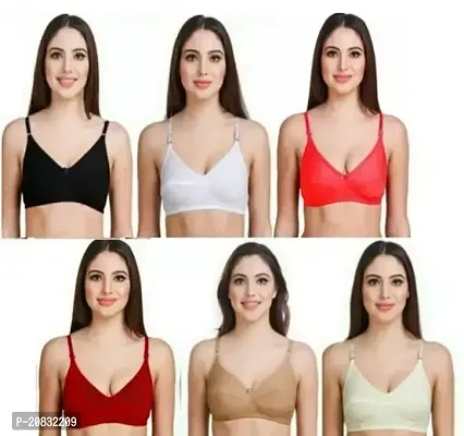 Stylish  Multicoloured Padded Bras For Women PACK OF 6