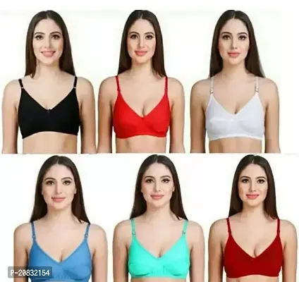 Stylish  Multicoloured Padded Bras For Women PACK OF 6