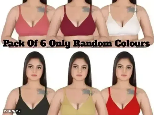 stylish women bra Pack Of 6 (ANY RANDOM COLOR)