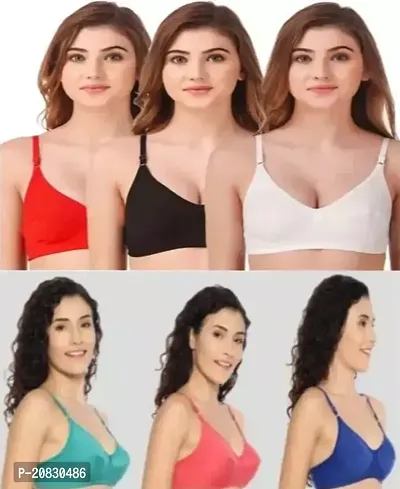 Stylish  Multicoloured Padded Bras For Women PACK OF 6