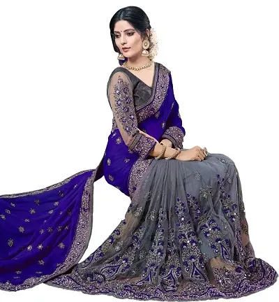 Elegant Net Saree with Blouse piece 