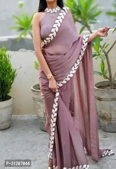 Stylish Georgette Saree With Blouse Piece For Women-thumb0