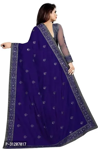 Stylish Georgette Saree With Blouse Piece For Women-thumb2