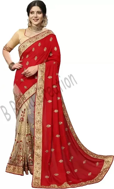 Glamorous Silk Blend Saree with Blouse piece 