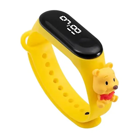 Digital Dial Waterproof Stylish and Fashionable Wrist Smart Watch LED Band for Kids, Rakhi, Colorful Cartoon Character Super Hero for Boys Girls (Pink Cross)