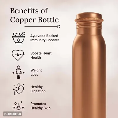 Pure Copper Bottle for Drinking Water Leak Proof and Joint Less 1000 ml Bottle-thumb3