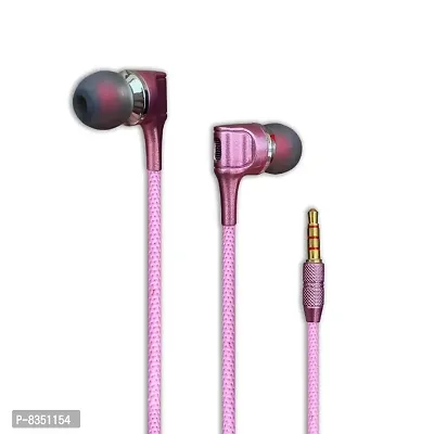 AMS In-Ear Wired Earphone with 10mm Extra Bass Drive and Clear HD Sound with Mic (Pink)