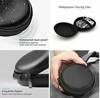 AMS Hands-Free Bluetooth Earbuds Headset with Round Earphone case/Mobile Accessories case, Earphone case Pouch Pack of 2, Black-thumb3