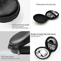 AMS Hands-Free Bluetooth Earbuds Headset with Round Earphone case/Mobile Accessories case, Earphone case Pouch Pack of 2, Black-thumb4