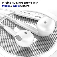 AMS In-Ear Wired Earphone with Mic, HD Rich Sound with High Bass, 3.5mm Jack Phone/Tablet Compatible (White)-thumb1