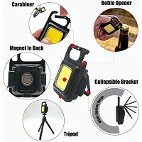 AMS Keychain COB Flashlight, Keychain Light 1000 Lumens, Emergency Light Battery Display for Camping Hiking Night Walking-thumb3