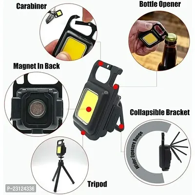 AMS Keychain COB Flashlight, Keychain Light 1000 Lumens, Emergency Light Battery Display for Camping Hiking Night Walking-thumb4