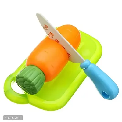 Realistic Sliceable Vegetable Cutting Knife Plate Cutting-Board Play Toys for Baby Kids Set of 7 PCS-thumb3