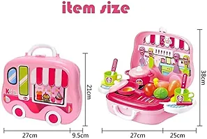 Portable Cooking Kitchen Play Set Pretend Play Food Party Role Toys for Baby Girls-thumb1