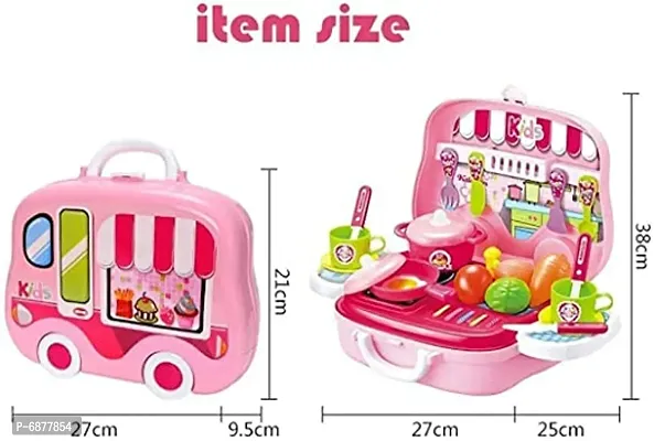Portable Cooking Kitchen Play Set Pretend Play Food Party Role Toys for Baby Girls-thumb2