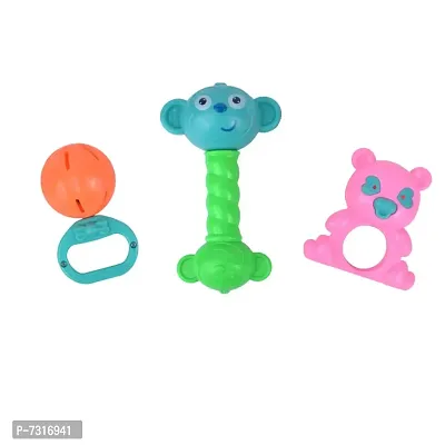 Teether Rattle Set of 8 Attractive Rattle Toy for New Born, Perfect Gift for New Born Babies-Made in India-thumb2