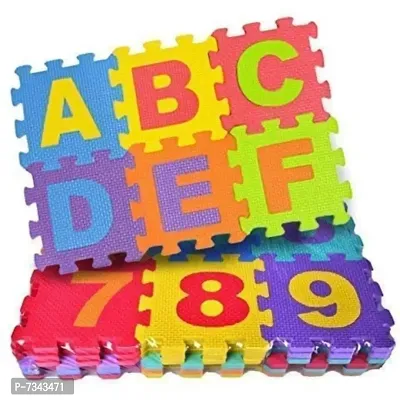 36 Pieces Mini Puzzle Foam Mat for Kids, Interlocking Learning Alphabet and Number Mat for Kids - Multi-Color-thumb0