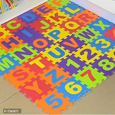 36 Pieces Mini Puzzle Foam Mat for Kids, Interlocking Learning Alphabet and Number Mat for Kids - Multi-Color-thumb4