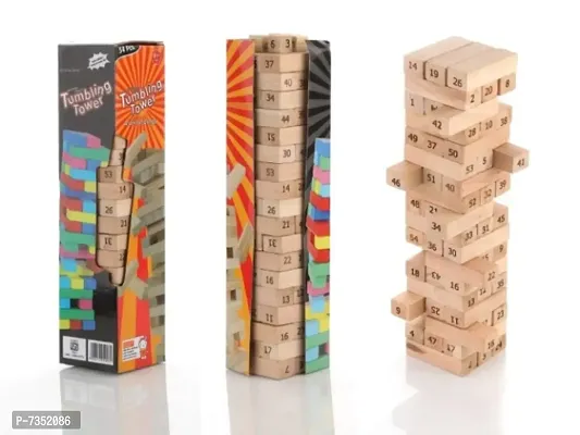 Big Size Gaming Classic Jenga, Hardwood Blocks, Stacking Tower Game For Kids Ages 6 and Up, 1 or More Players