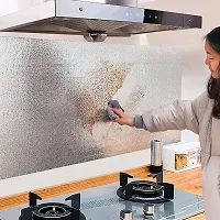 ilver Foil Kitchen Wallpaper, Anti-Mold and Heat Resistant Kitchen Backsplash Wallpaper (200 X 60 cm)-thumb3