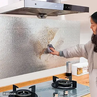 ilver Foil Kitchen Wallpaper, Anti-Mold and Heat Resistant Kitchen Backsplash Wallpaper (200 X 60 cm)-thumb4