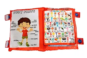 Kids Learning Cushion Pillow Cum Book with English and Hindi Alphabet, Numbers, Animal Names | Velvet Cushion Book for Interactive Learning for Children-thumb3