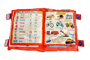Kids Learning Cushion Pillow Cum Book with English and Hindi Alphabet, Numbers, Animal Names | Velvet Cushion Book for Interactive Learning for Children-thumb2