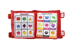 Kids Learning Cushion Pillow Cum Book with English and Hindi Alphabet, Numbers, Animal Names | Velvet Cushion Book for Interactive Learning for Children-thumb1