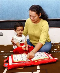 Baby Learning Cushion Soft Pillow Cum Book with English and Hindi Alphabet, Color Name, Shape, Days, Week and Year, Body Parts Learning Cushion Book, Learning Experience for Kids-thumb2