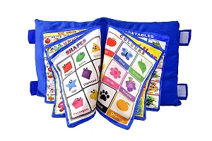 Silk Educational Pillow For Kid's Education Toys For Kids Learning Cushion Pillow Cum Book with English and Hindi Alphabets, Numbers, Animals Names | Cushion Book for Interactive Learning for Kids-thumb1