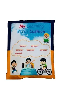 Kids Educational Velvet Learning Baby Pillow Cushion Soft Book Toys for Kids Boys and Girls size: 13*22 Inch 12 things to learn language: English, Hindi, Gujrati | Learning Pillow Graceful Baby Pillow-thumb3