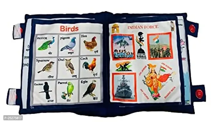 Kids Educational Velvet Learning Baby Pillow Cushion Soft Book Toys for Kids Boys and Girls size: 13*22 Inch 12 things to learn language: English, Hindi, Gujrati | Learning Pillow Graceful Baby Pillow-thumb3