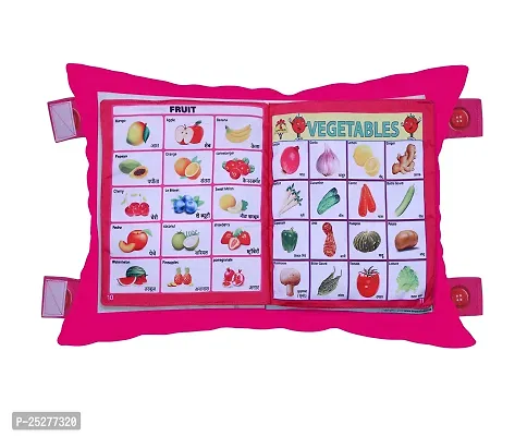 Kids Educational Velvet Learning Baby Pillow Cushion Soft Book Toys for Kids Boys and Girls size: 13*22 Inch 12 things to learn language: English, Hindi, Gujrati | Learning Pillow Graceful Baby Pillow-thumb3