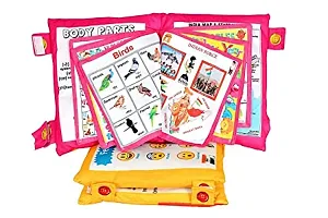 Kid's Learning Cotton Pillow Cum Book with English and Hindi Alphabets, Numbers, Animals Names Learning for Kids Velvet Cushion Book, Multicolor-thumb4