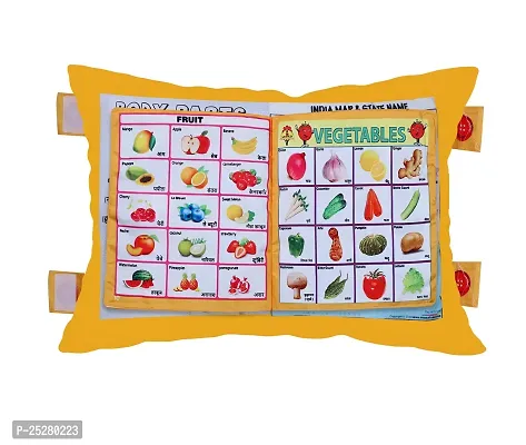 Kid's Learning Cushion Pillow Cum Book with English and Hindi Alphabets, Numbers, Animals Names | Velvet Cushion Book for Interactive Learning for Kids-thumb5