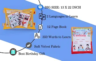 Educational Pillow For Kid's Education Toys For Kids Learning Cushion Pillow Cum Book with English and Hindi Alphabets, Numbers, Animals Names | Cushion Book for Interactive Learning for Kids.-thumb2