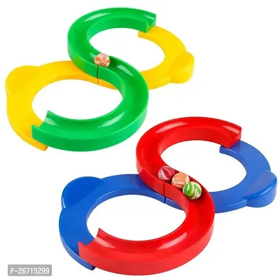 8 Shape Infinite Loop Interaction Balancing Track Toy Creative Track with 2 Bouncing Balls for Kids, Best Hand-Eye Coordination Developing Indoor Games for Kids - Multicolor-thumb0