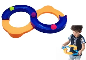 8 Shape Infinite Loop Interaction Balancing Track Toy Creative Track with 2 Bouncing Balls for Kids, Best Hand-Eye Coordination Developing Indoor Games for Kids - Multicolor-thumb2